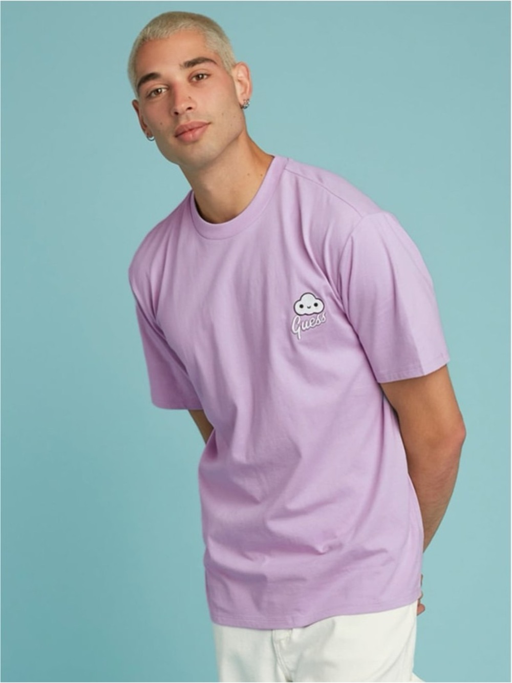 Guess Men’s Lilac Short-Sleeve Logo Tee